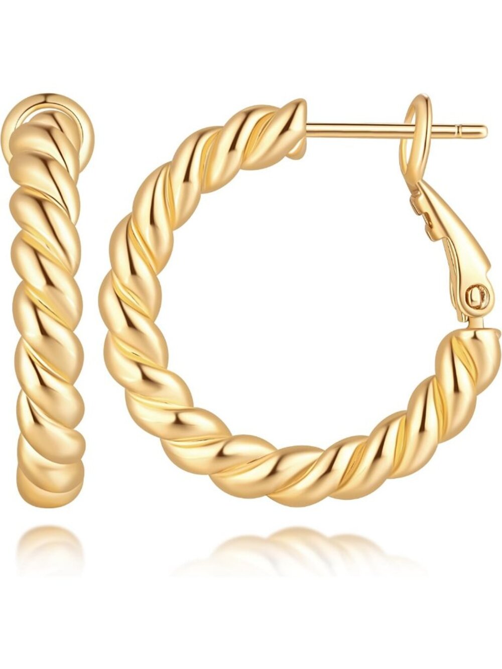 Elegant 14K Gold Hoop Earrings for Women - Stylish & Versatile Jewelry Accessory